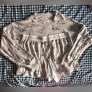 American Eagle Snoopy pj set